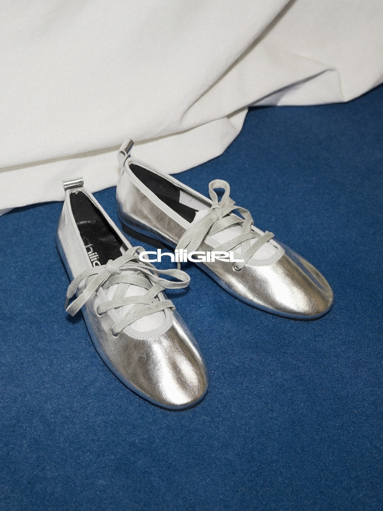 CHILIGIRL Shallow Lace-up Flats