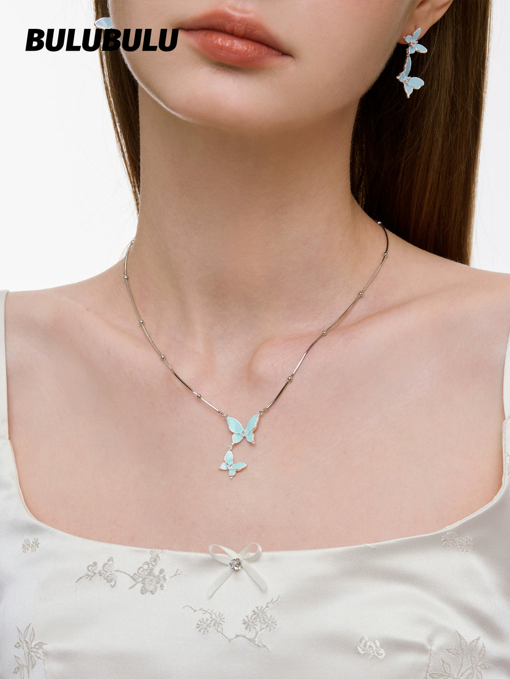 BULUBULU Mint Ice Butterfly Necklace