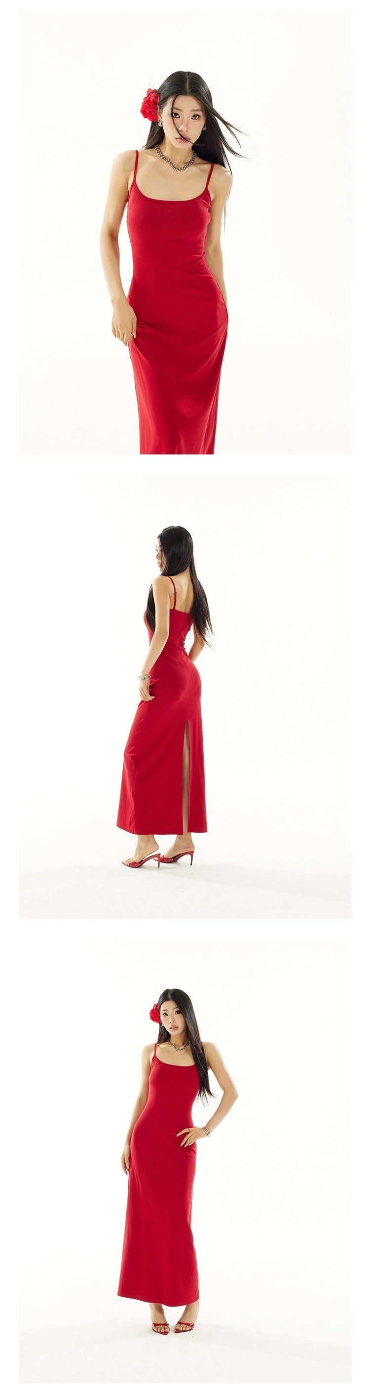 Zero Split Waist and Thin Suspender Dress