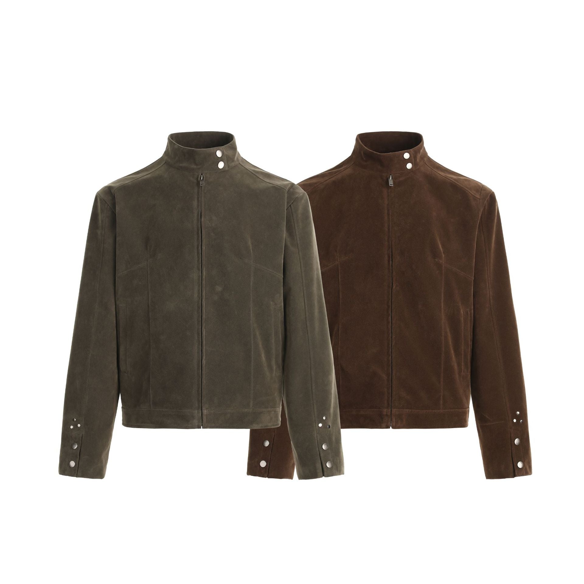 CHANYOOU Vintage Fleece Stand-up Jacket