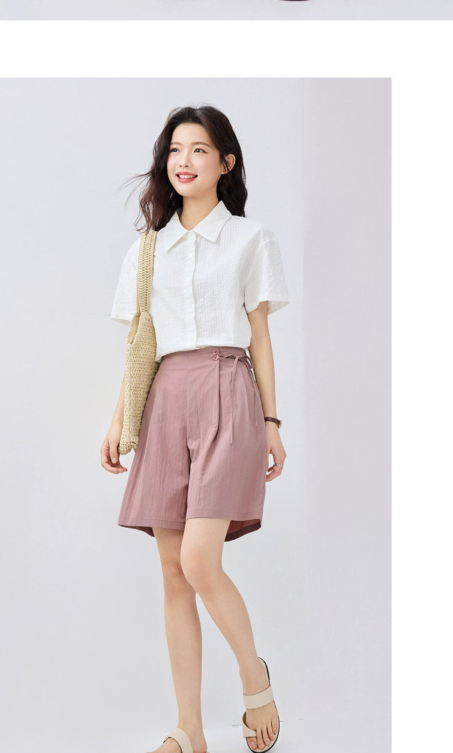 Giordano Strap-on Semi-elastic Waist Wide-leg Shorts
