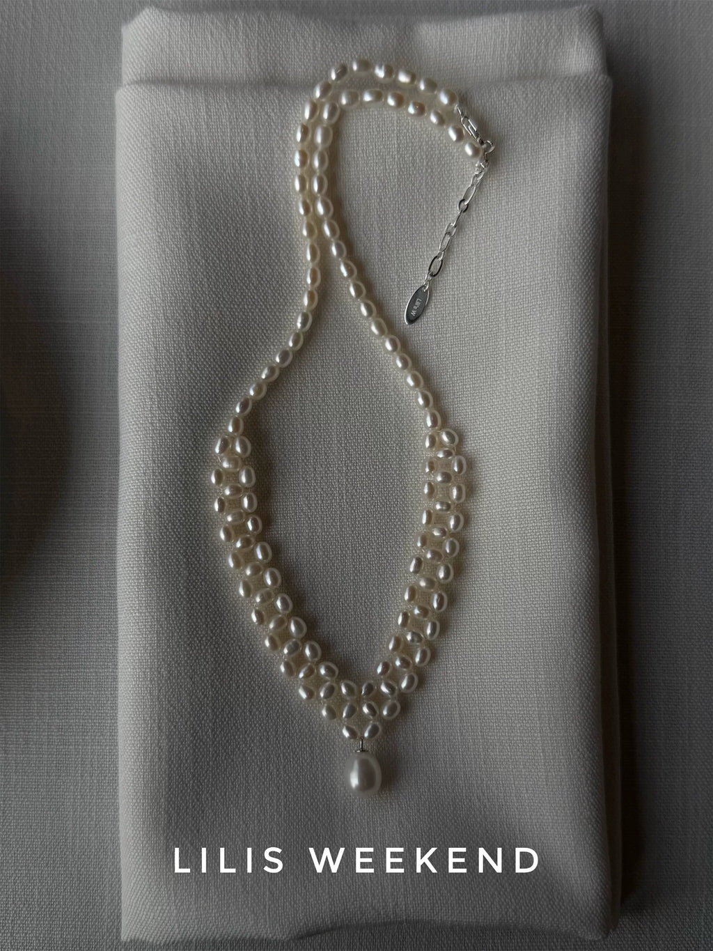 Lilis Weekend Handmade Double Woven Freshwater Pearl Necklace