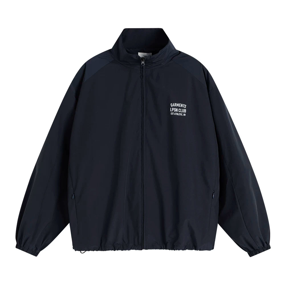 Loopsoon Back Print Stand-up Collar Fashion Coat