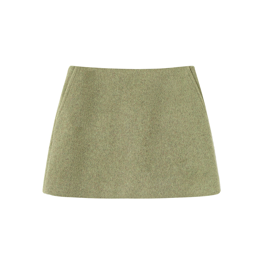 SASSY MOODY Retro Double-breasted Woolen Jacket A-shaped Skirt Set