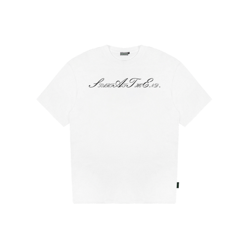 [KONOOT] 25SS (SLOGAN) embroidery craft Boxy 280G Tee
