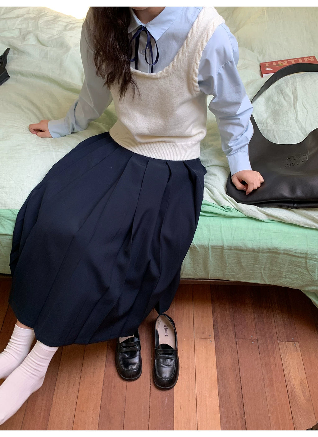 KANO Asymmetrical Pleated Skirt