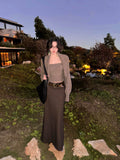 KELIFAN Hong Kong Style Retro Woolen Skirt