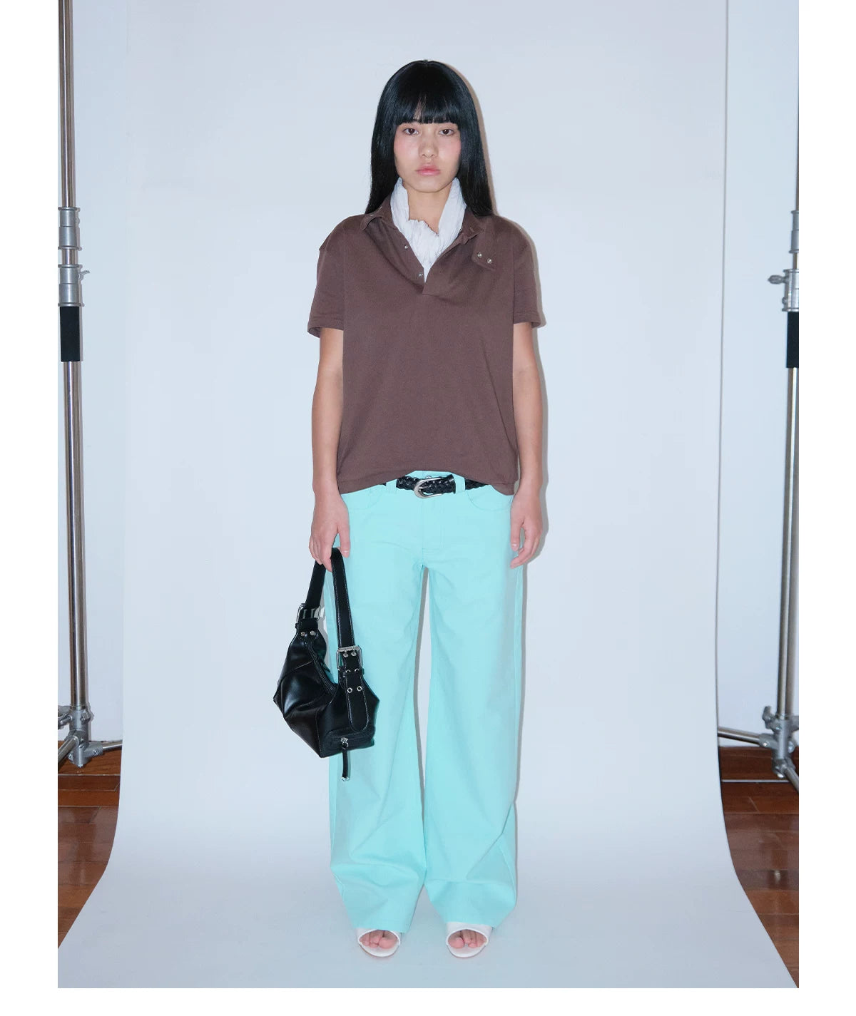FUNKYFUN Dark Horse Print Mid-low Rise Straight-leg Slacks