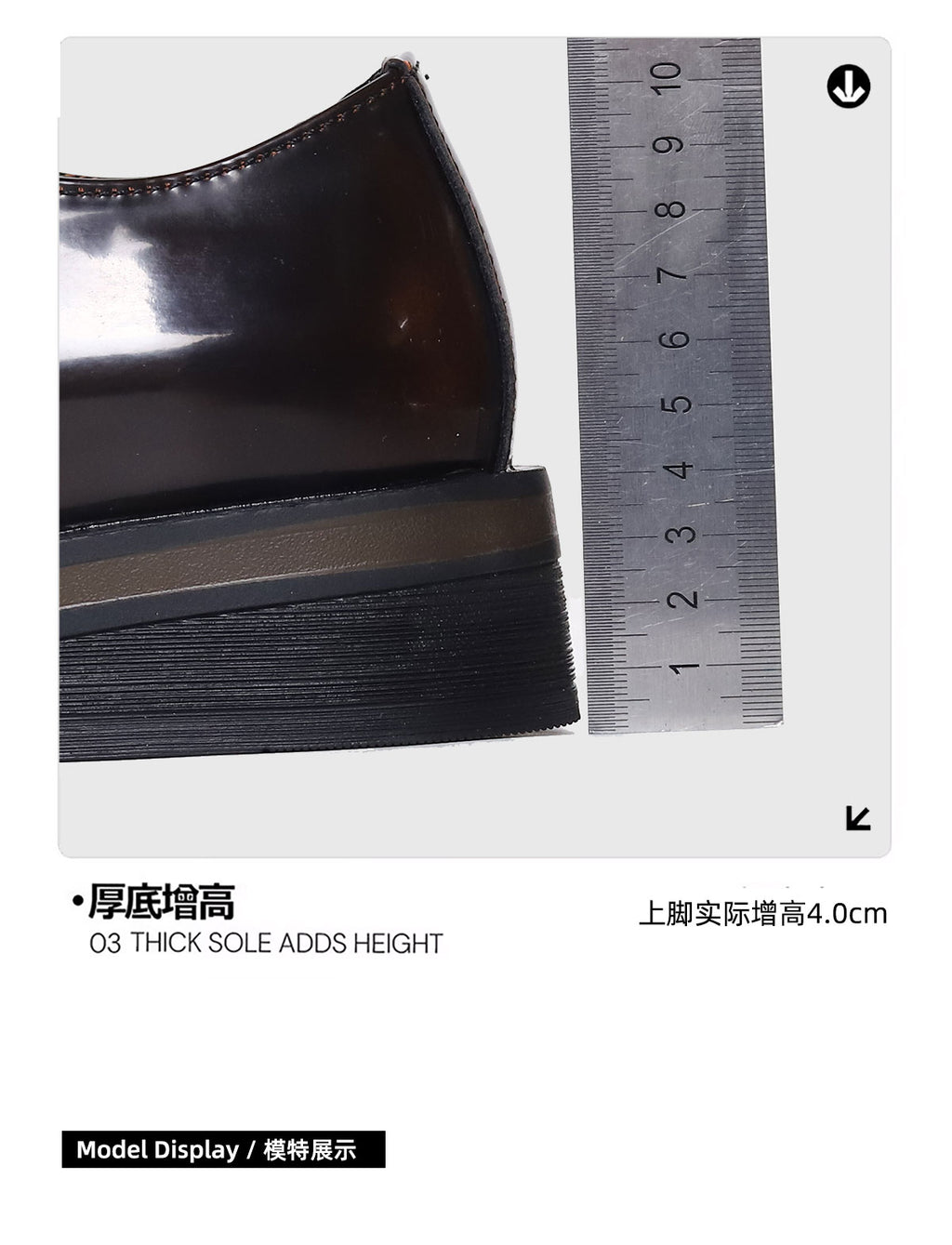 SHENLV STUDIO two-color leather glossy Derby shoes