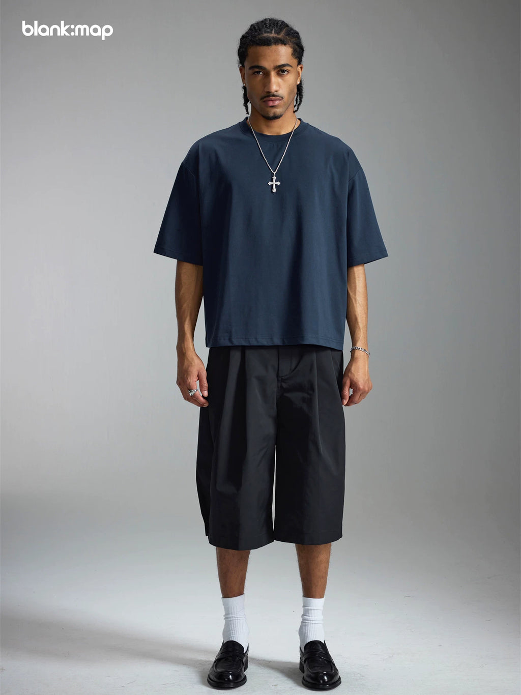 Blank Map Cool Loose Casual Versatile Tee