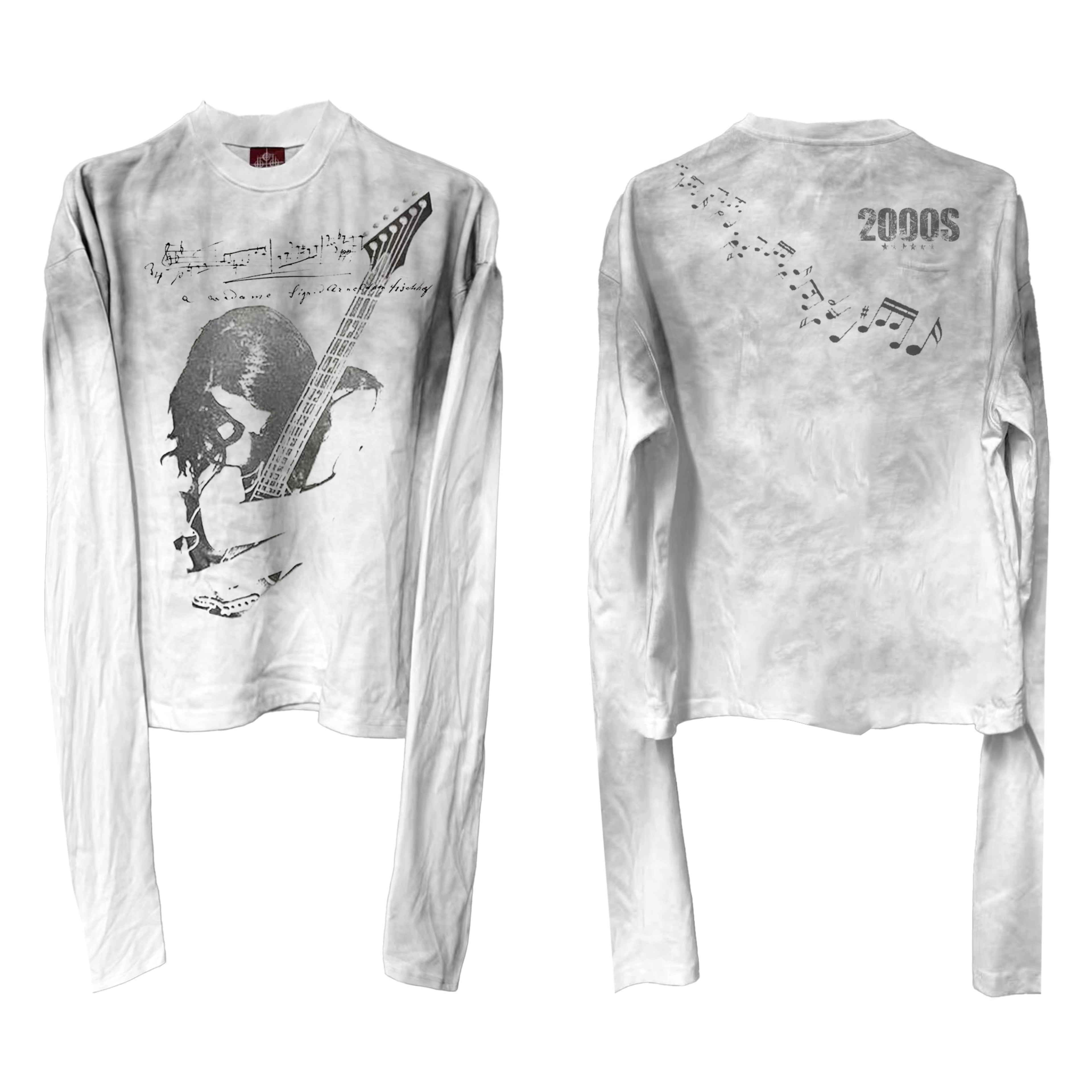 DETW Do Old Spray Dirty Portrait Guitar Crew Neck Long Sleeve