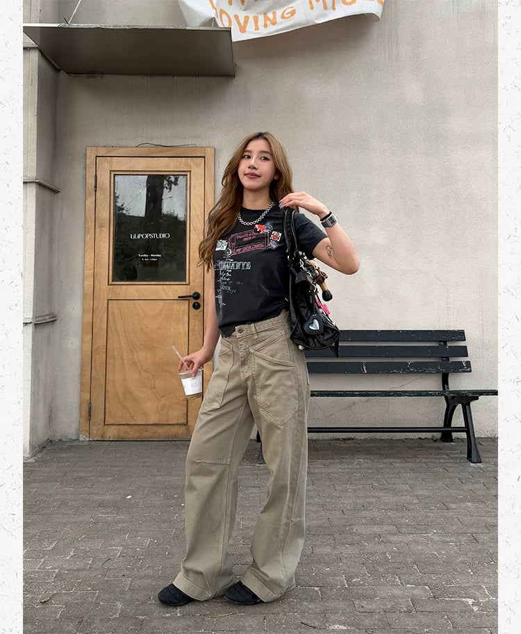 CCYE Straight Old Wide-leg Cargo Pants
