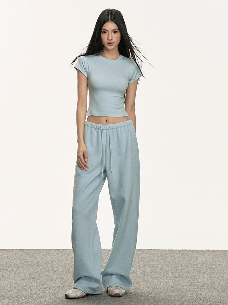 Anna Aneae Versatile Skinny Lazy Loose Straight Floor Pants