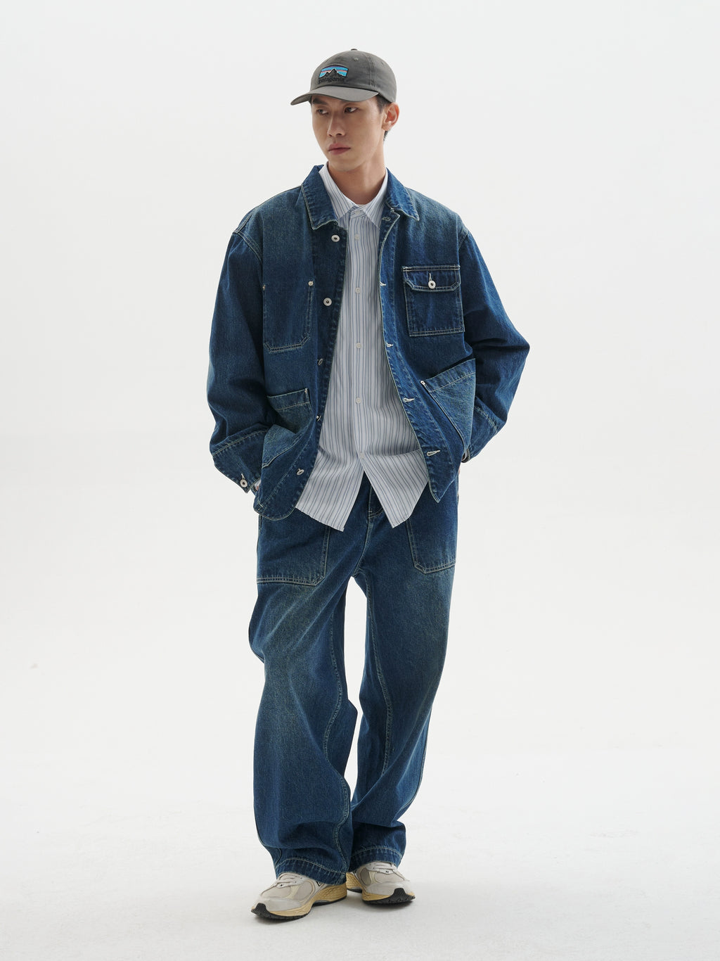 BUTTBILL 12.5 oz Washed Old Denim Commuter Jacket