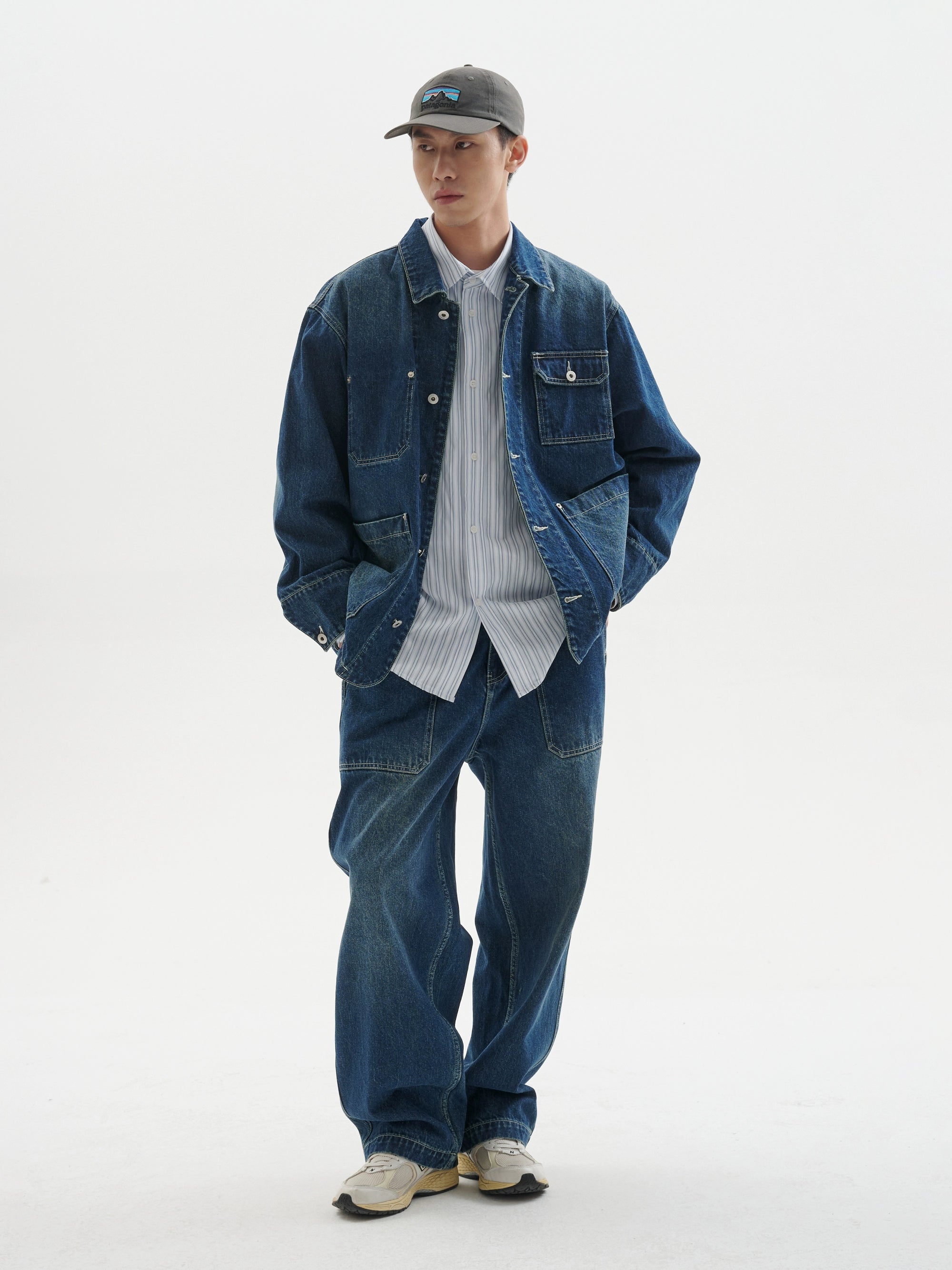 BUTTBILL 12.5 oz Washed Old Denim Commuter Jacket