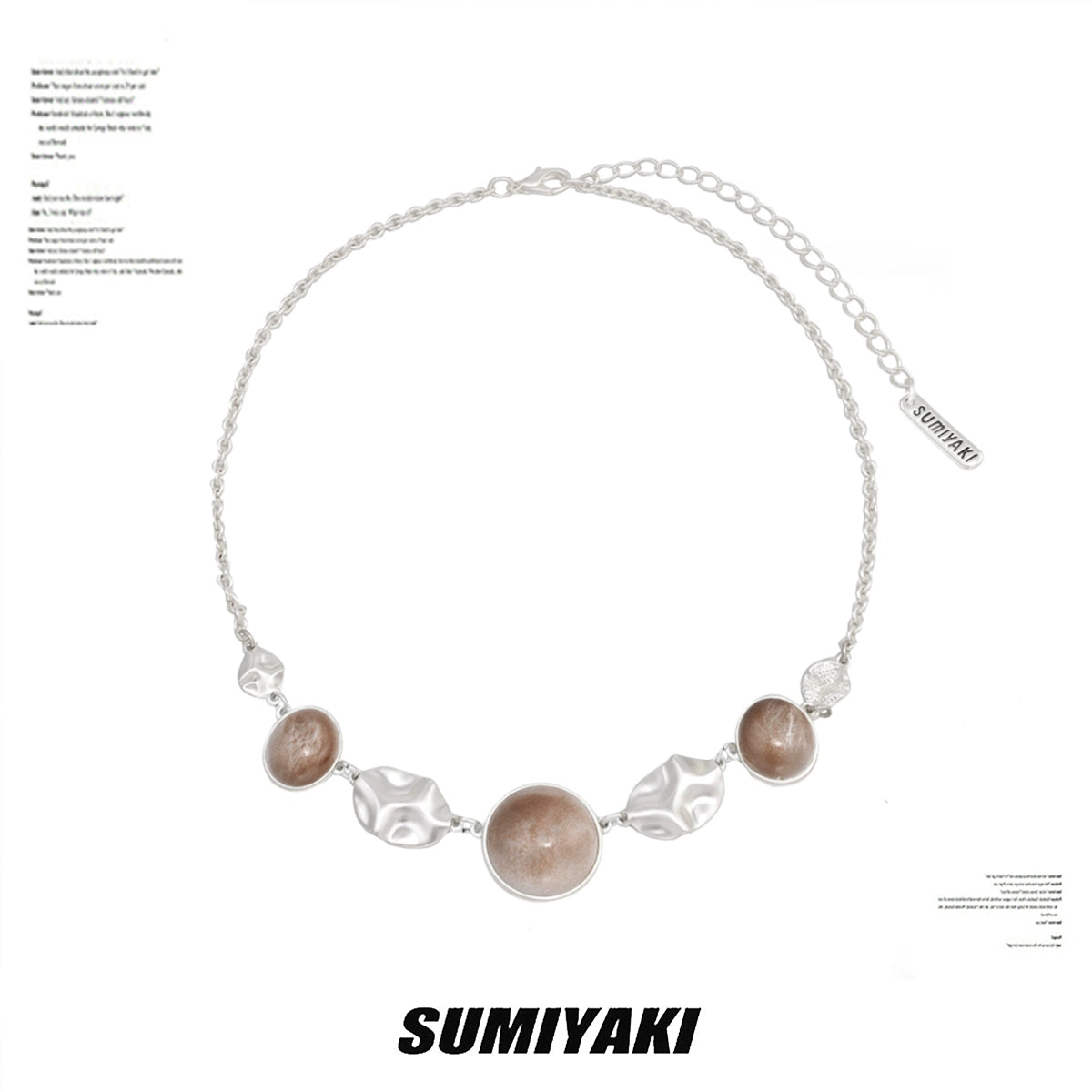 SUMIYAKI Oil Painting Girl Retro Button Necklace