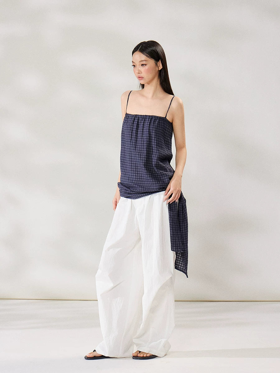 WITHMIN Low-rise Slimming Draped Straight-leg Pants