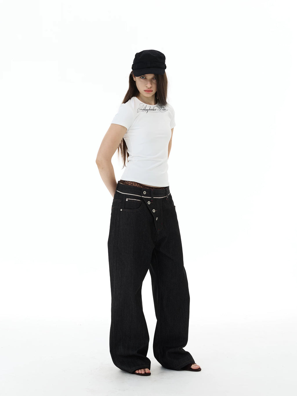 WLNEXT Vintage Niche Wide Leg Jeans