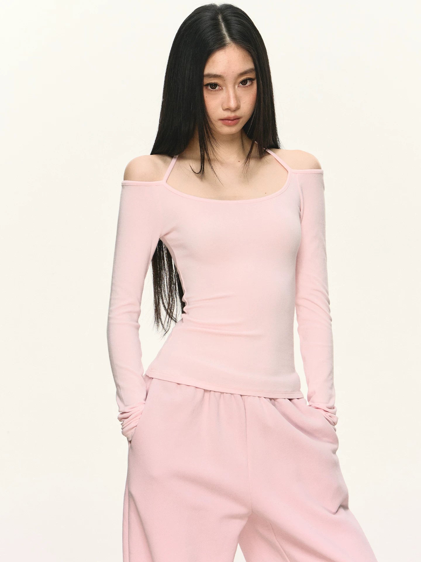 Anna Aneae Neck Slim Long Sleeves