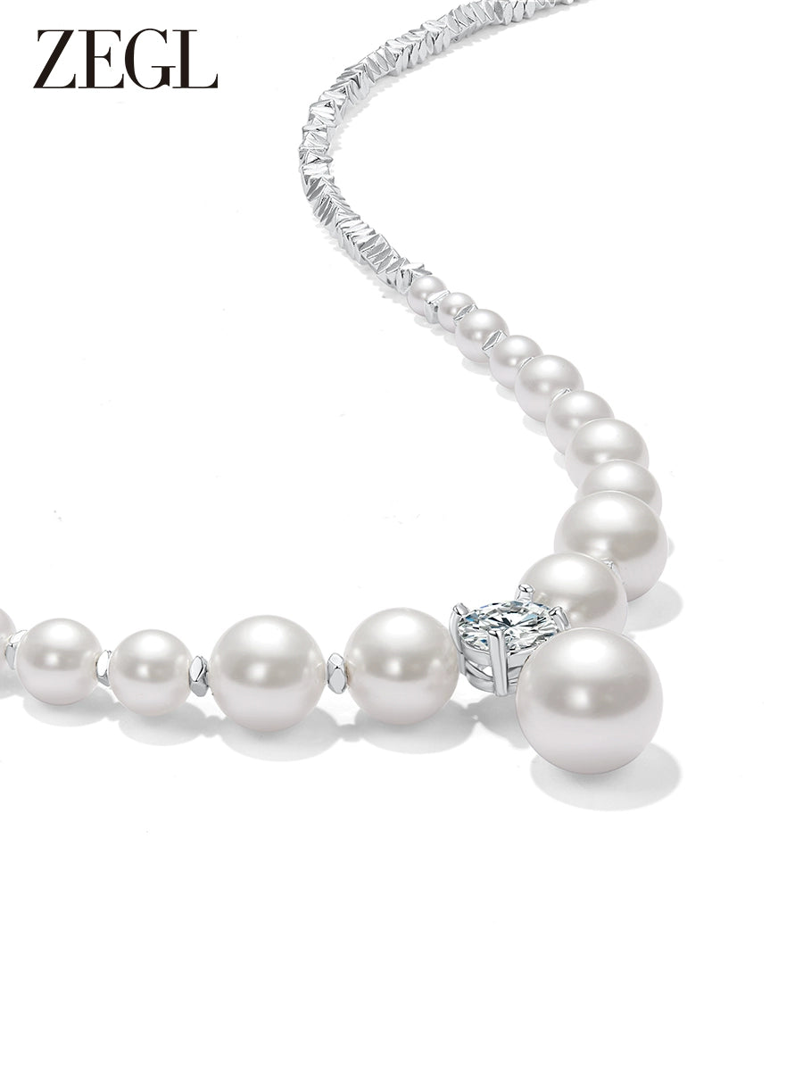 ZEGL Artificial Large Pearl Necklace