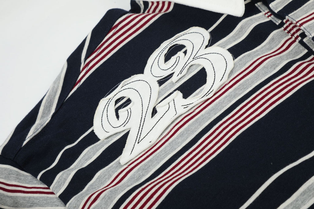 11KN Retro Striped Lapel Loose Cloth Tee