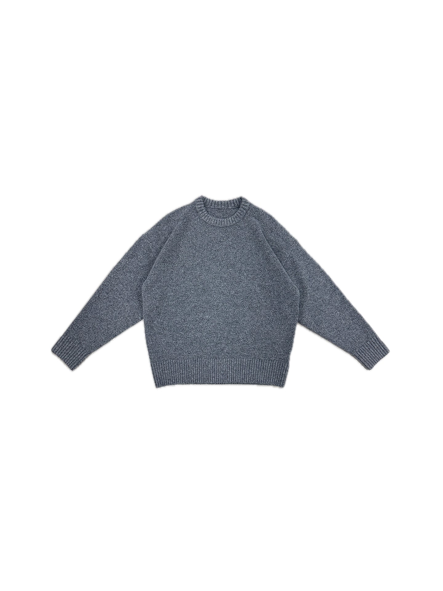 LIBERAFIT Short and Wide Round Neck Imitation Cashmere Sweater