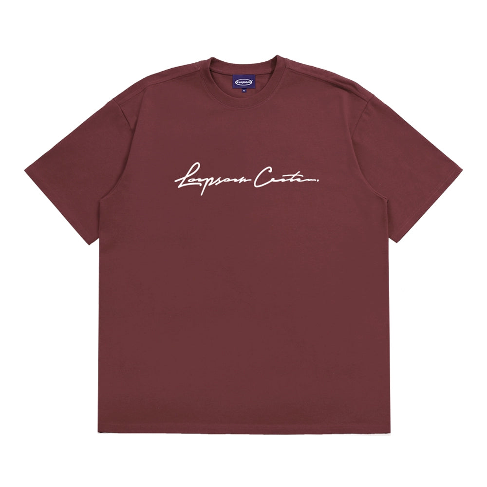 Loopsoon Loose Trend Printed Letter Logo Tee