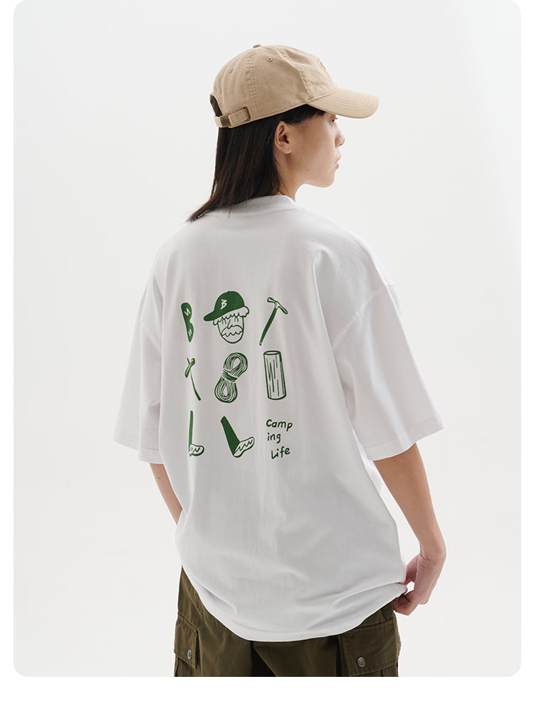 BUTTBILL Camping debris double yarn Japanese Tee