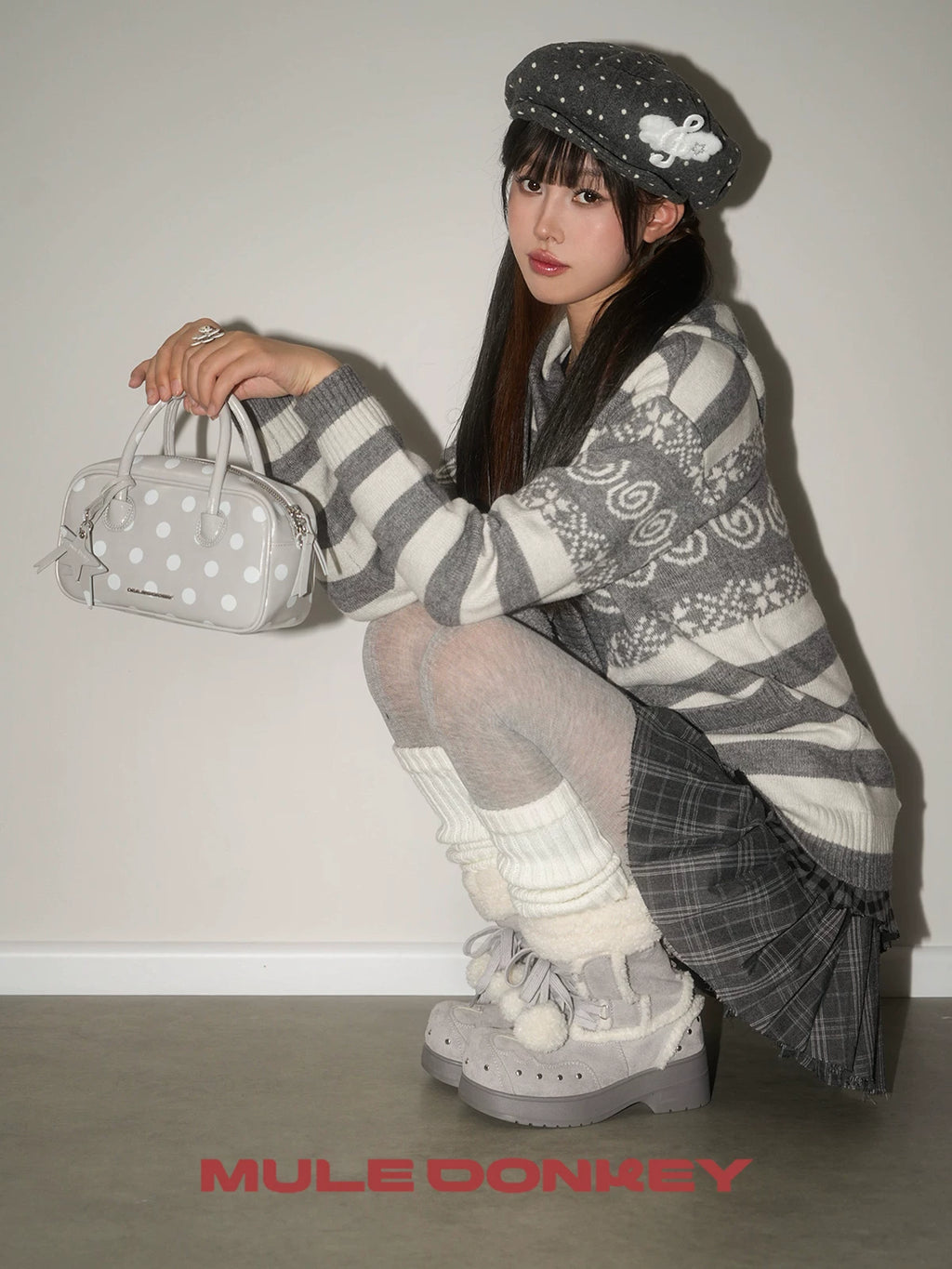Mule Donkey Polka Dot Handbag Shoulder Bag