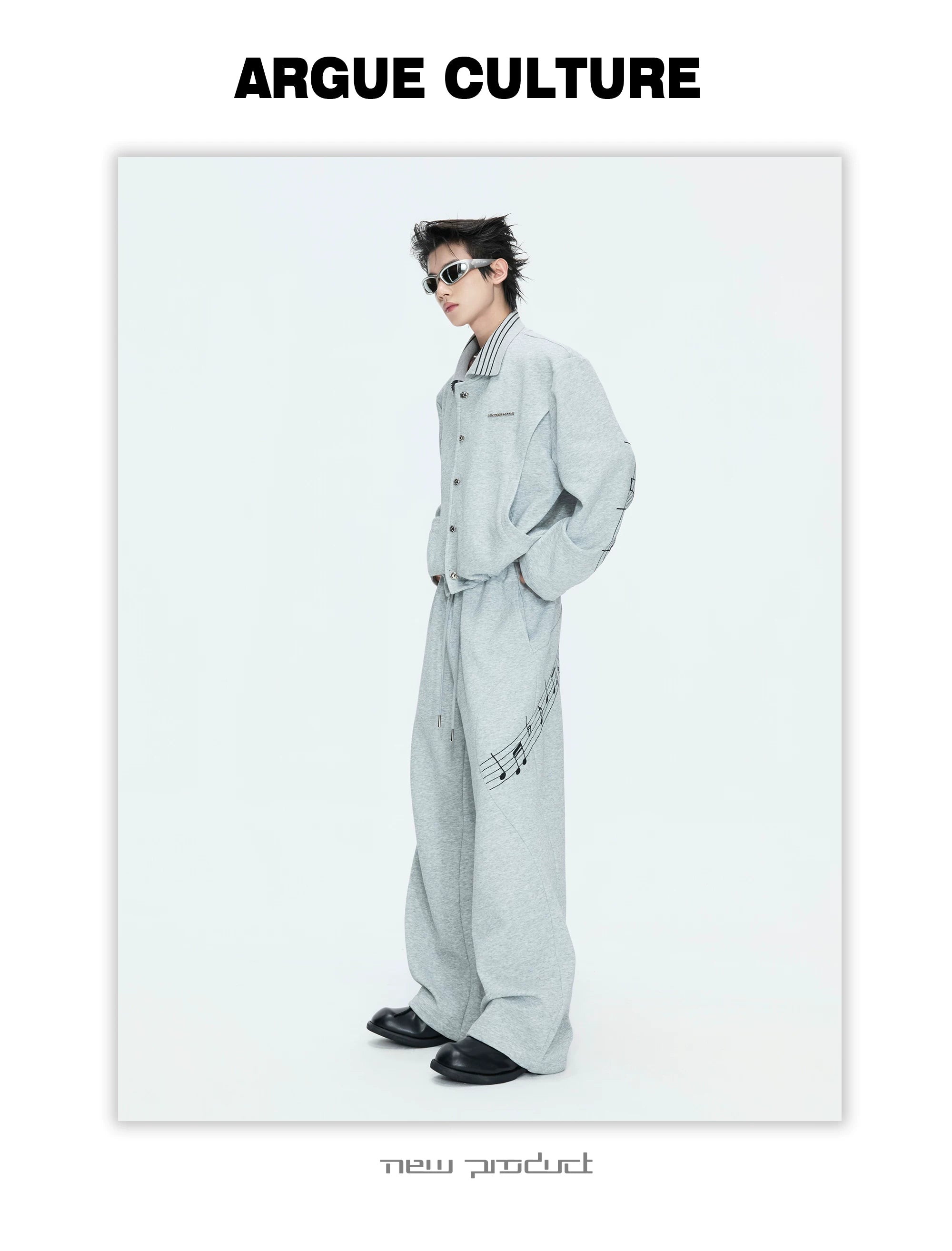 ArguECulturE Embroidered Music Note Sweater Set
