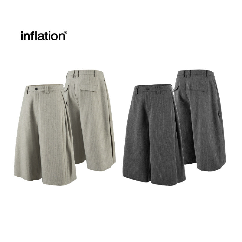 Inflation Texture Yarn Pattern Burr Edge Seven-point Scimitar Suit Shorts Texture Yarn Pattern Burr Edge