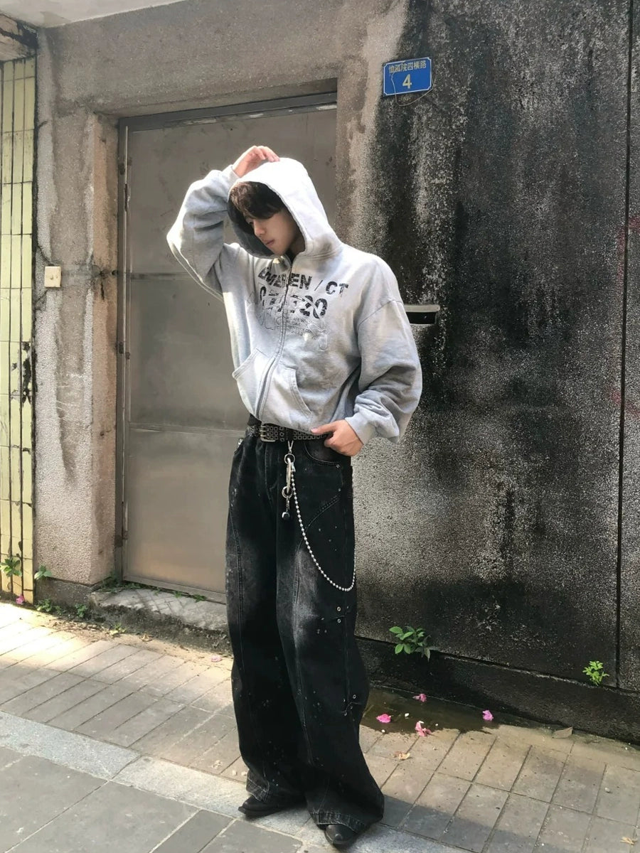 TREclub Embroidered Print Hooded Sweater