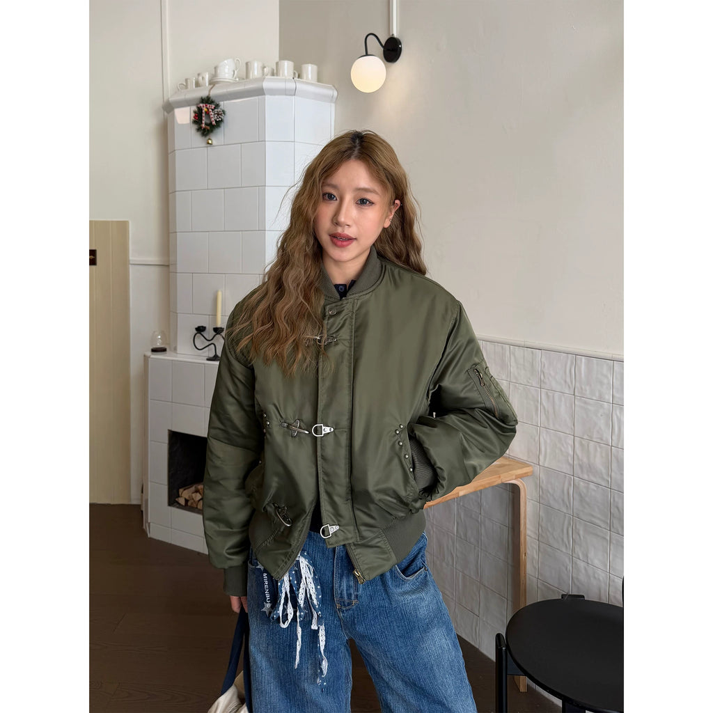 CCYE Lobster Button Bead Flight Jacket Cotton Jacket