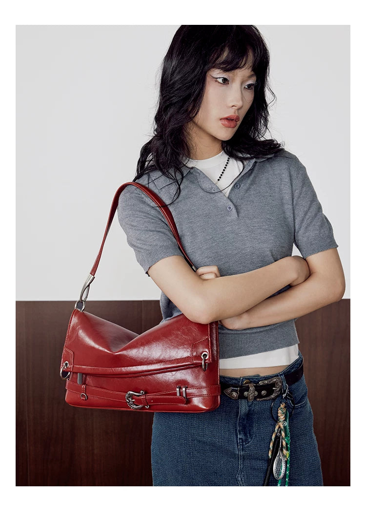 SmoSmos Millennium Cowhide Shoulder Crossbody Tote Bag
