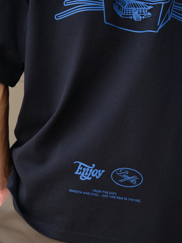 Battles Vintage Loose Casual Crew Neck Tee