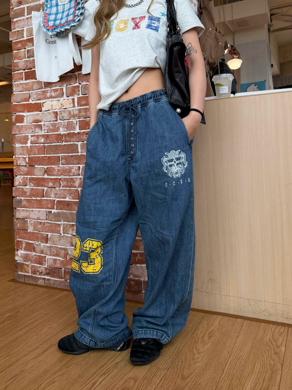 CCYE Digital Printed Loose Straight Jeans