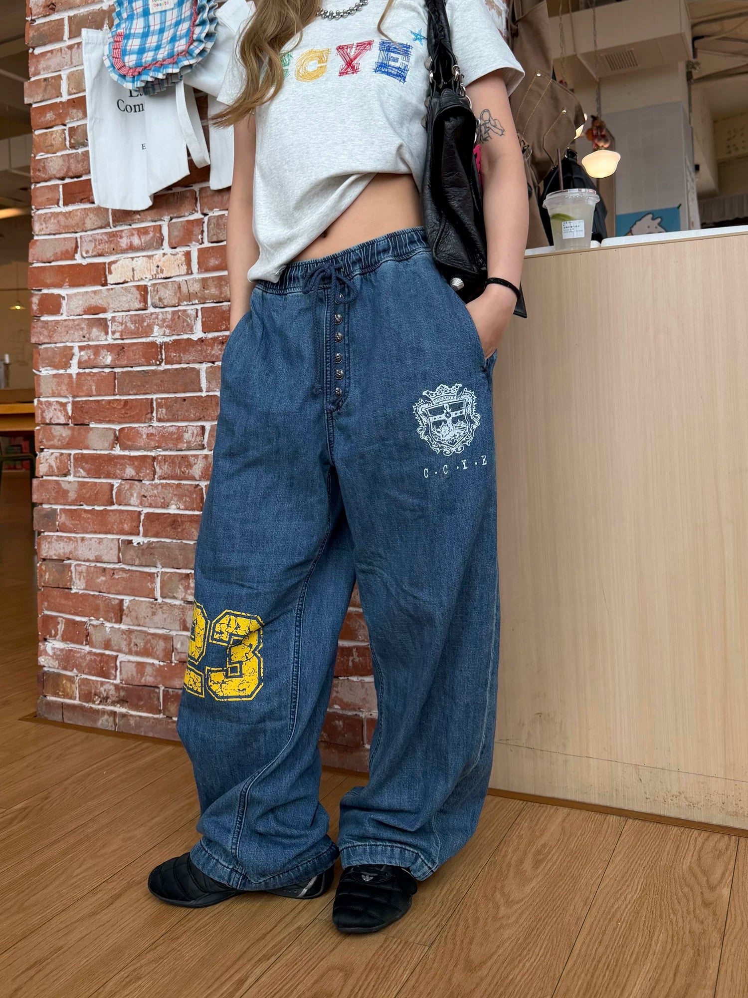 CCYE Digital Printed Loose Straight Jeans