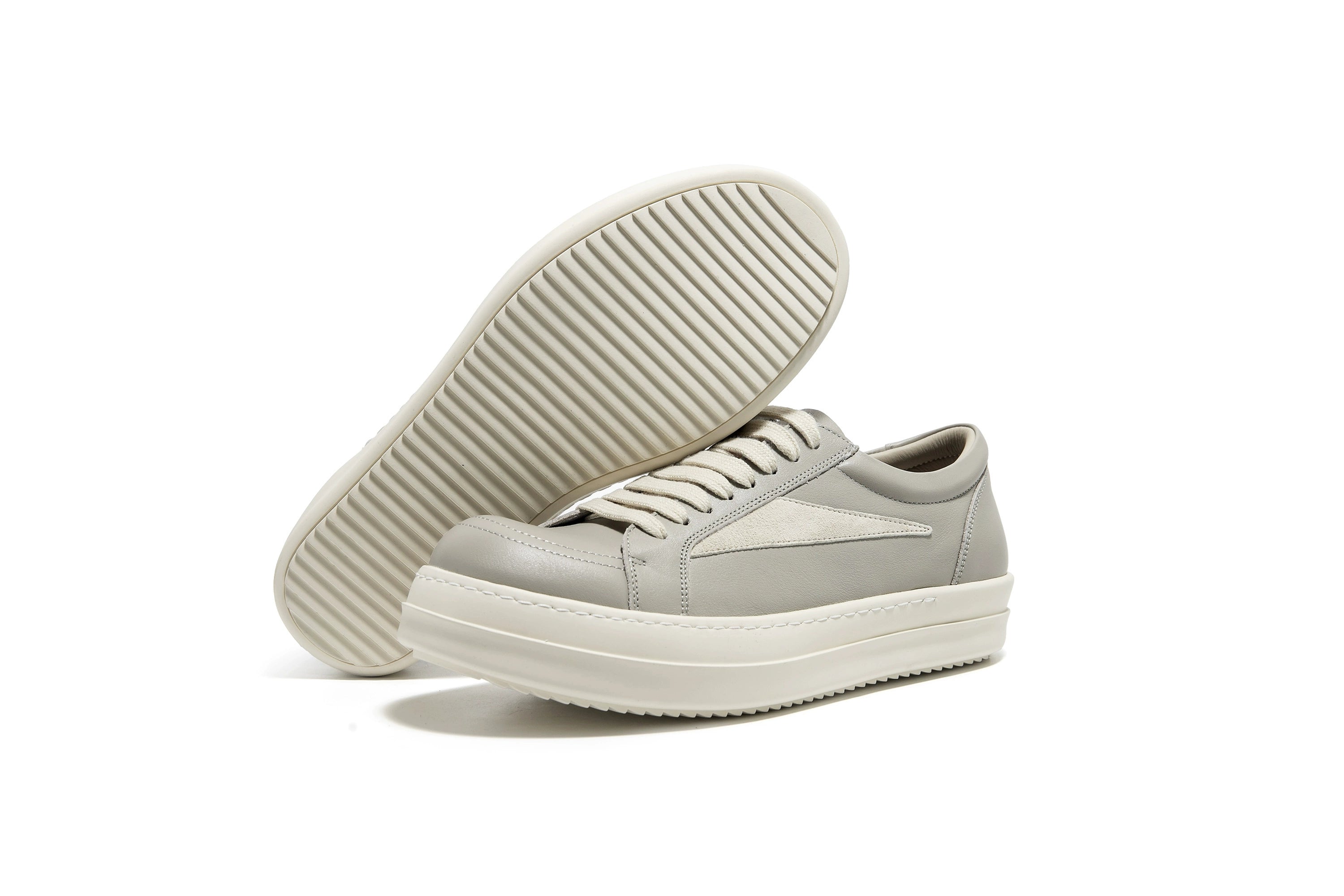 NO LOGO Low-top Cowhide Heightening Board Shoes