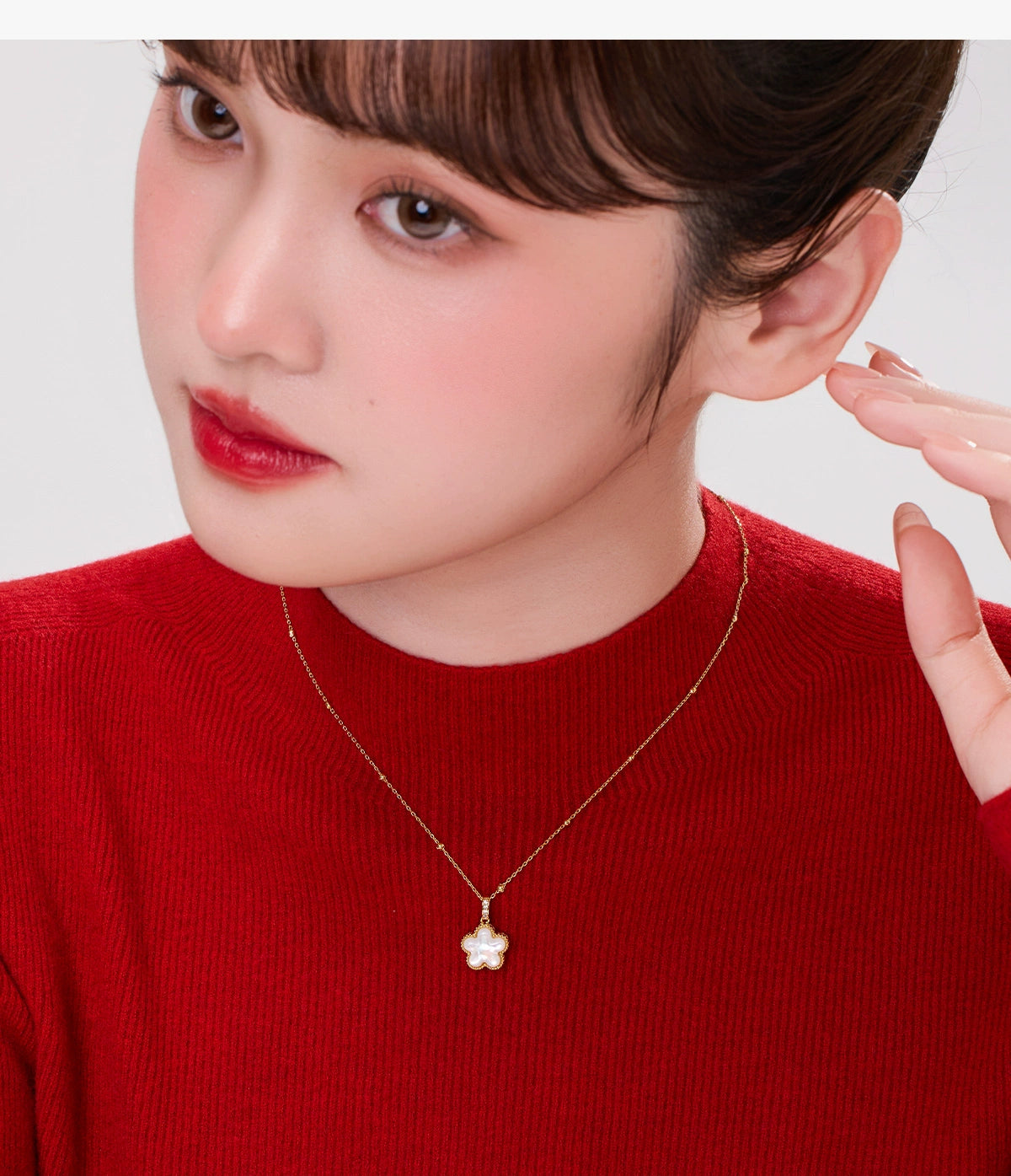 DODOGOGO Double-sided Drop Glaze Flower Necklace