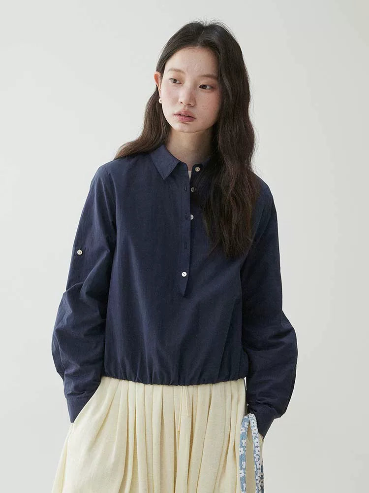 VOOE Lapel Pullover Loose Shirt