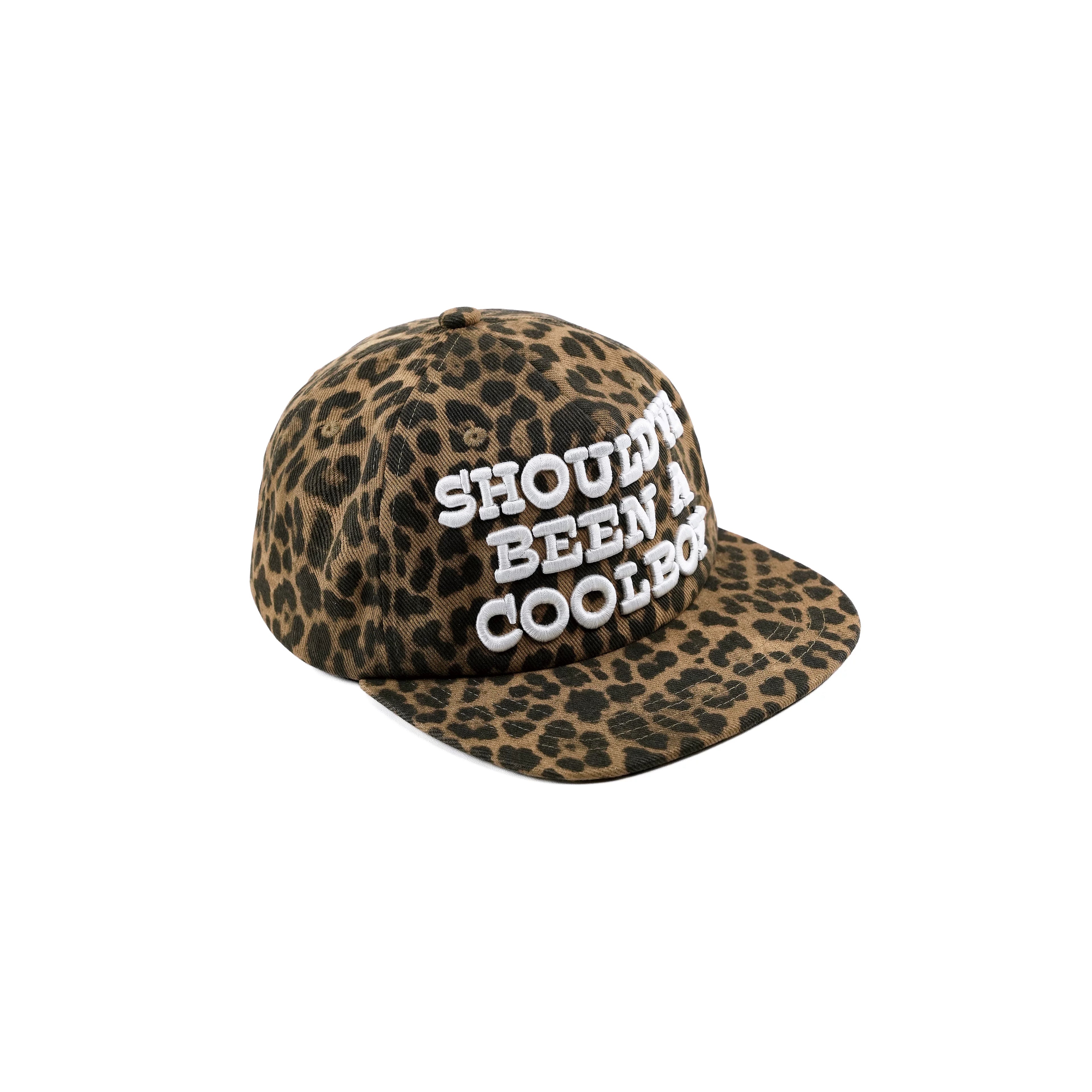 LIBERAFIT Tagline Embroidery Camouflage Leopard Print Baseball Cap