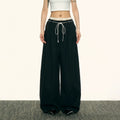 Aaisup Fake Two-piece Lace-stitched Slacks