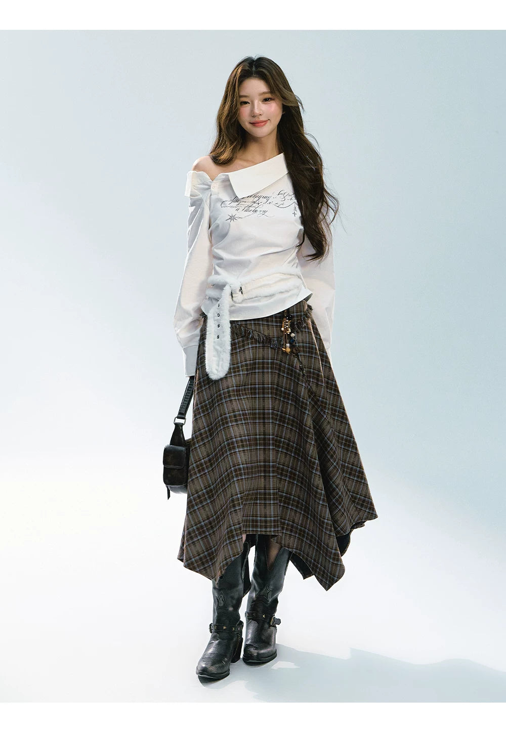 Ablueberry Off-the-shoulder Lapel Shirt