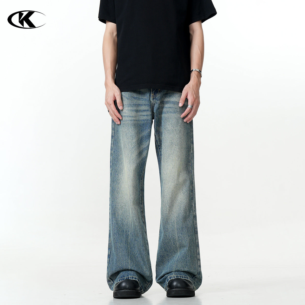 11KN Retro Micro-pull Loose and Thin Slim Jeans