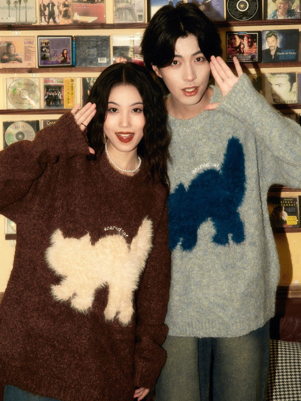 ALOHA Retro Hand-painted Jacquard Sweater