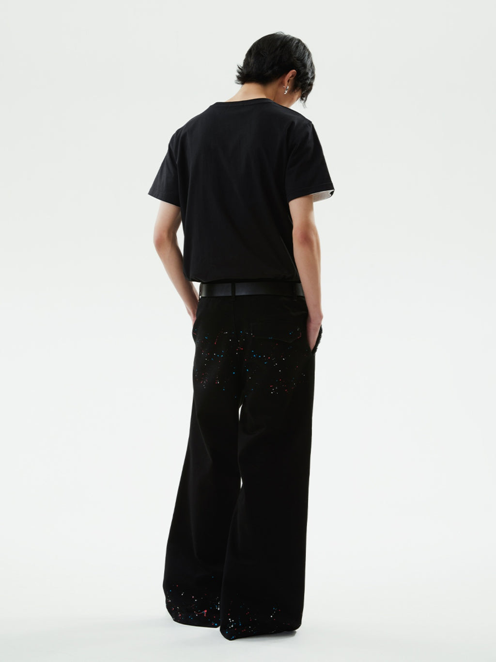 FUNKYFUN Starry Sky Shining Ink Printing Design Twill Jeans