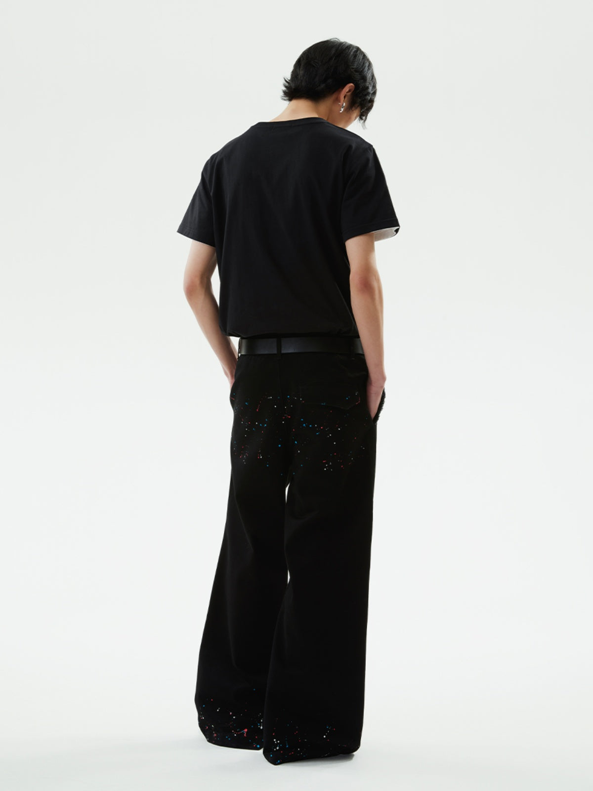 FUNKYFUN Starry Sky Shining Ink Printing Design Twill Jeans