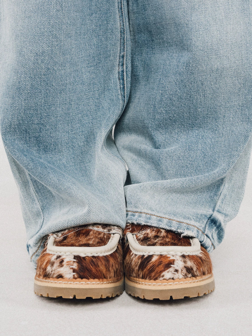 DYZZYMOTIF Vintage Horsehair Leopard Print Casual Loafers