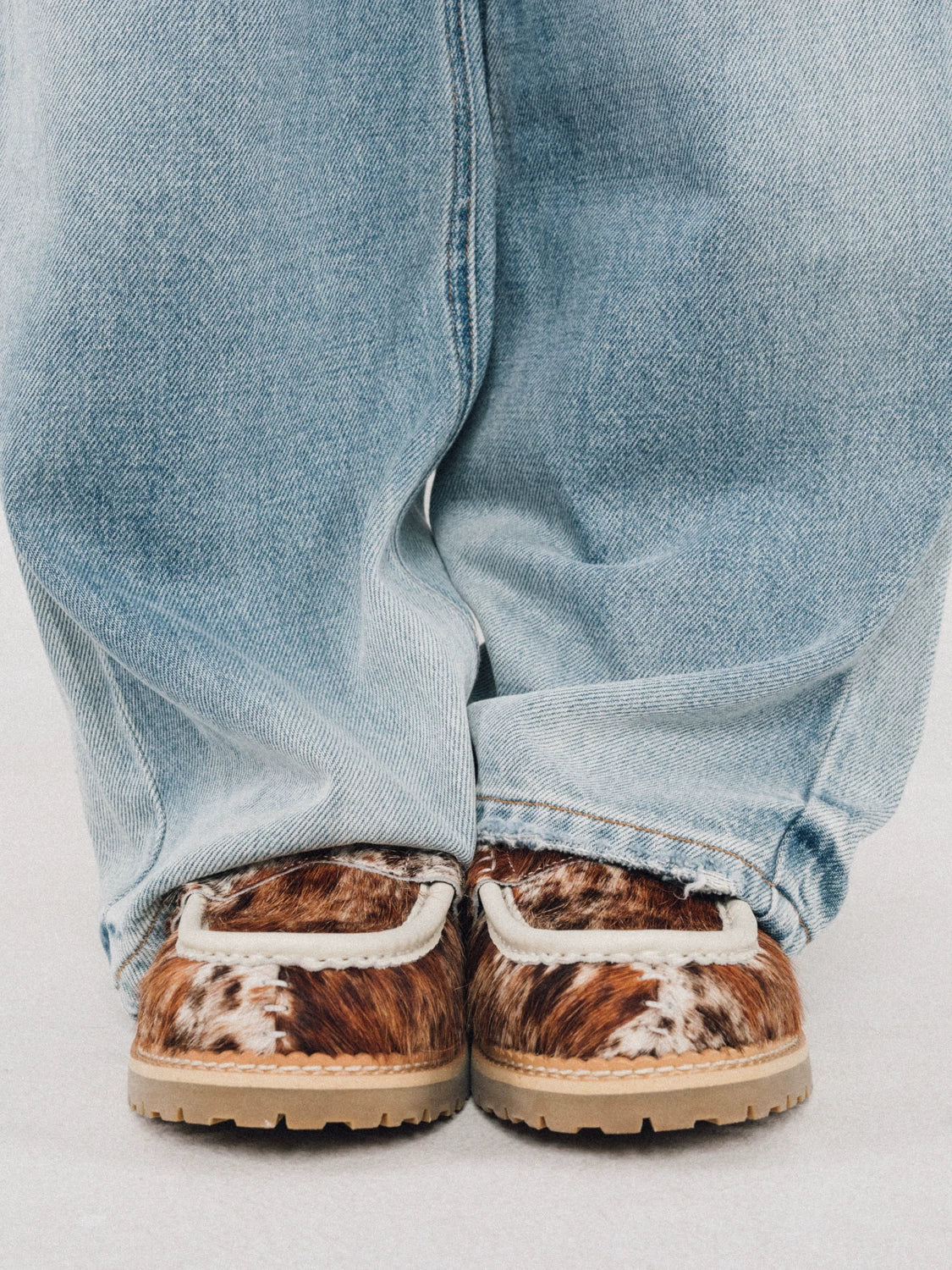 DYZZYMOTIF Vintage Horsehair Leopard Print Casual Loafers