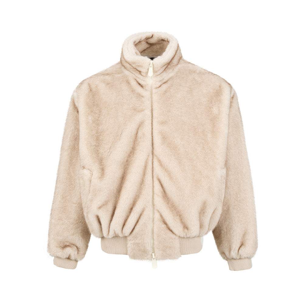 EME Retro Stand-up Collar Loose Niche High-end Jacket